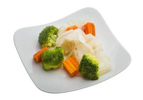 Boiled cabbage and broccoli photo