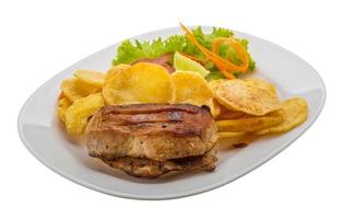 Grilled pork with potato photo