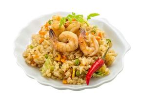 Fried rice with shrimps photo