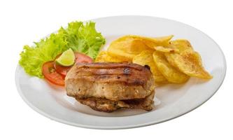 Grilled pork with potato photo