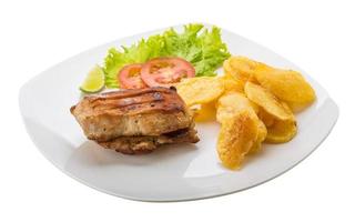 Grilled pork with potato photo