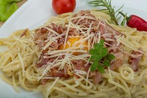 Carbonara on the plate photo