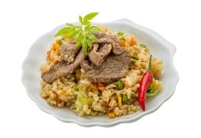 Fried rice with beef photo