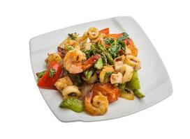 Seafood with vegetables photo