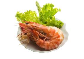 Boiled king prawns photo