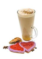 Coffee with valentine pastry photo