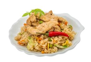 Fried rice with chicken photo