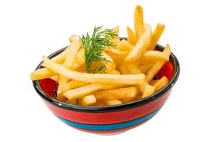 French fries on white background photo