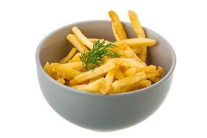 French fries on white background photo