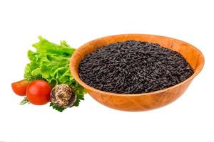 Black raw rice photo