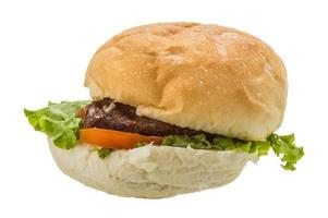 hamburguesa sobre fondo blanco foto