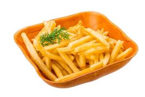 French fries on white background photo