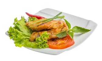 Baracuda steak on white background photo