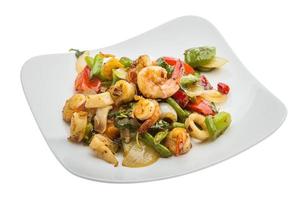 Seafood with vegetables photo