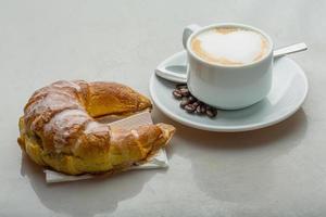 Cappuccino on white background photo