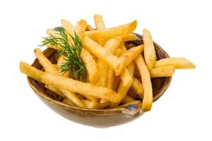 French fries on white background photo