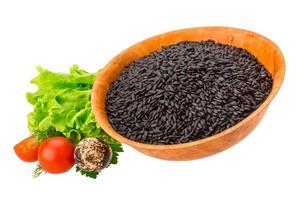 Black raw rice photo