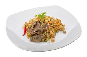 Fried rice with beef photo