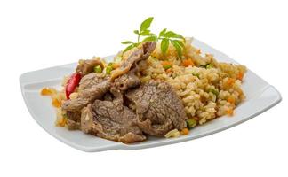 Fried rice with beef photo