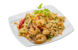 Fried rice with shrimps photo