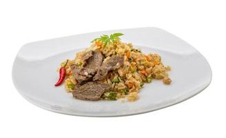 Fried rice with beef photo