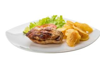 Grilled pork with potato photo