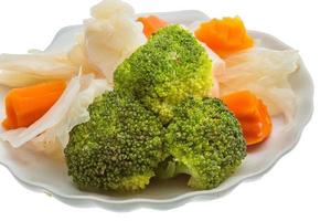 Boiled cabbage and broccoli photo