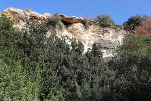 Rocks and cliffs in the mountains in northern Israel. photo