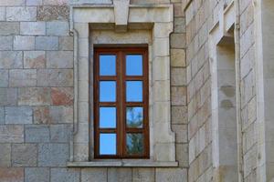 Haifa Israel May 19, 2019. Small window on the facade of a residential building. photo