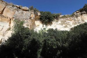 Rocks and cliffs in the mountains in northern Israel. photo