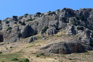 Rocks and cliffs in the mountains in northern Israel. photo