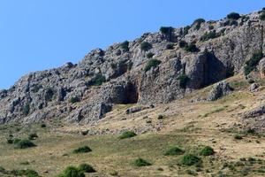 Rocks and cliffs in the mountains in northern Israel. photo