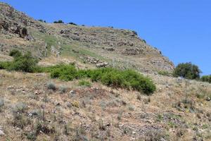 Rocks and cliffs in the mountains in northern Israel. photo