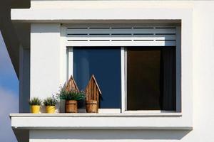 Haifa Israel May 19, 2019. Small window on the facade of a residential building. photo