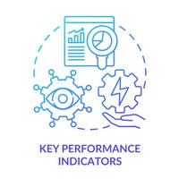 Key performance indicators blue gradient concept icon. Efficient energy management abstract idea thin line illustration. KPI measuring. Isolated outline drawing. vector