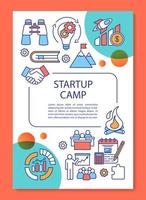 Startup, financial, leadership camp brochure template layout. Flyer, booklet, leaflet print design with linear illustrations. Vector page layouts for magazines, annual reports, advertising posters