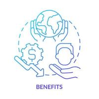 Benefits blue gradient concept icon. Focus on energy strategy abstract idea thin line illustration. Improving efficiency and environment. Isolated outline drawing. vector