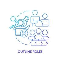 Outline roles blue gradient concept icon. Responsibilities. Effective stakeholder management abstract idea thin line illustration. Isolated outline drawing. vector