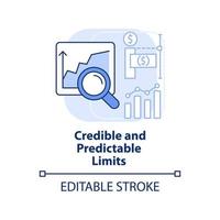 Credible and predictable limits light blue concept icon. Principle of budget planning abstract idea thin line illustration. Isolated outline drawing. Editable stroke. vector