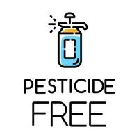 Pesticide free color icon. No fungicide, insecticide. Non-toxic, non-chemicals. Product free ingredient. Fresh nutritious organic food. Healthy eating, dietary. Isolated vector illustration