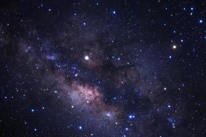 Milky way galaxy with stars and space dust in the universe, Long exposure photograph, with grain. photo
