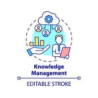Knowledge management concept icon. Business intelligence abstract idea thin line illustration. Maintaining information. Isolated outline drawing. Editable stroke. vector