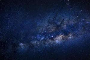 The center of Milky way galaxy with stars and space dust in the universe, Long exposure photograph, with grain. photo