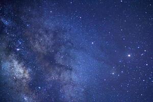 Milky way galaxy with stars and space dust in the universe, Long exposure photograph, with grain. photo