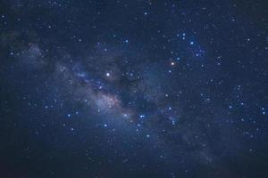 Milky way galaxy with stars and space dust in the universe, Long exposure photograph, with grain. photo