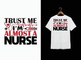diseño de camiseta de enfermera vector