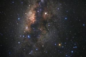 Milky way galaxy with stars and space dust in the universe, Long exposure photograph, with grain. photo