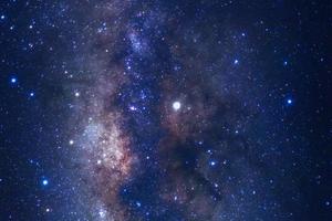 Milky way galaxy with stars and space dust in the universe, Long exposure photograph, with grain. photo