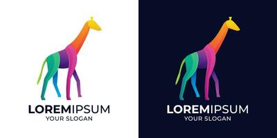 Colorful giraffe logo design illustration vector