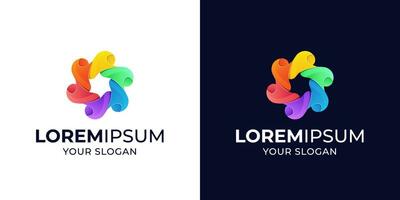 Colorful abstract logo design illustration vector